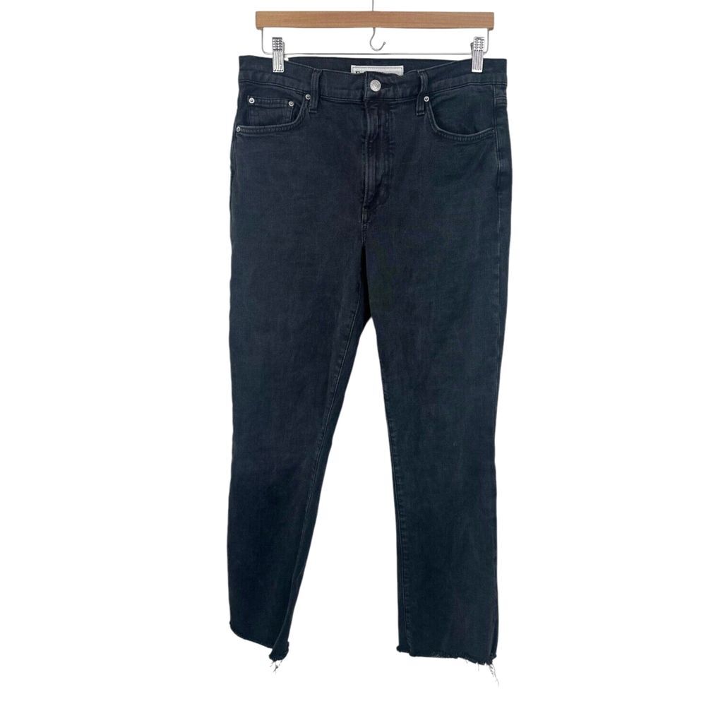 Frank & Eileen Cork The Everyday High Waist Straight Leg Jeans Worn Black sz 30 - Picture 2 of 12
